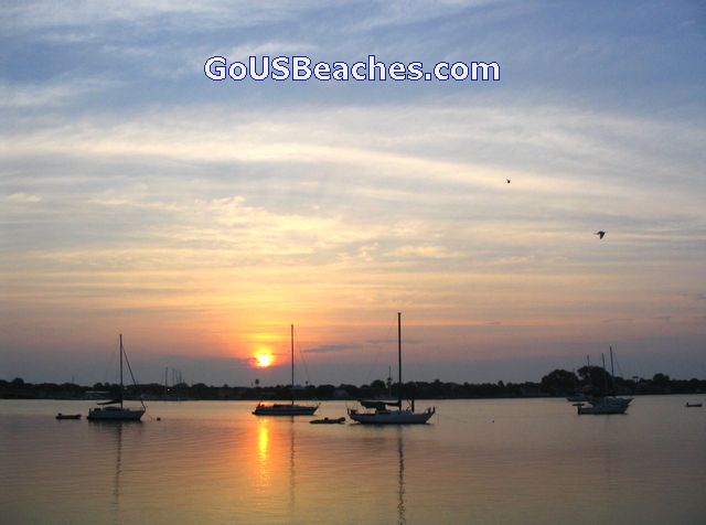 St Augustine FL Harbor Sunrise + sailboats & birds