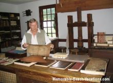 Colonial Williamsburg Print Shop - Vacation Virginia Beaches Books page